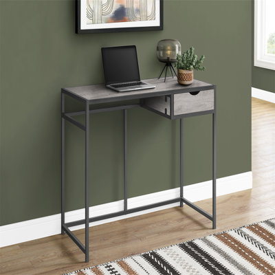 Computer Desk, Home Office, Laptop, Storage Drawer, 42"L, Work, Brown Laminate, Black Metal