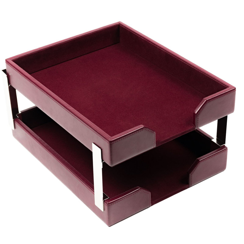 Roisin Leather Paper Organizer, Burgundy