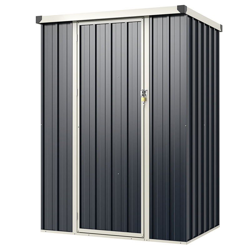 117 X 89 Cm Metal Garden Shed All-Weather Utility Tool Shed W/ Lockable Door