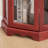 Lighted Corner Curio Cabinet With Tempered Glass Doors & Shelves - Elegant Cherry Display Case With Bulb For Living Room & Bedroom Décor- Cherry