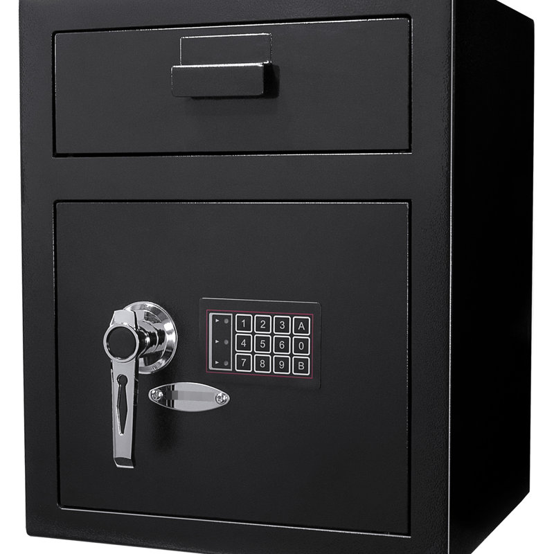 Coffre-fort de 1,1 pi³ en acier avec clavier numérique, pour espèces, chèques et courrier, avec code NIP à 2 broches.