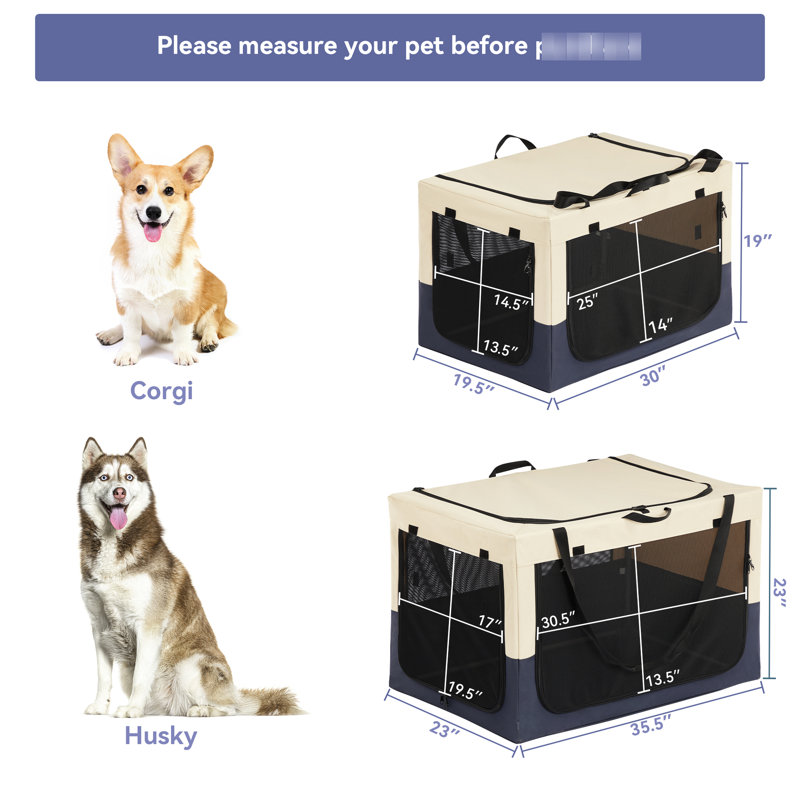 Cage souple pour petits chiens - pliable, en tissu et confortable, H 18,98 po x l 30,02 po x P 18,91 po