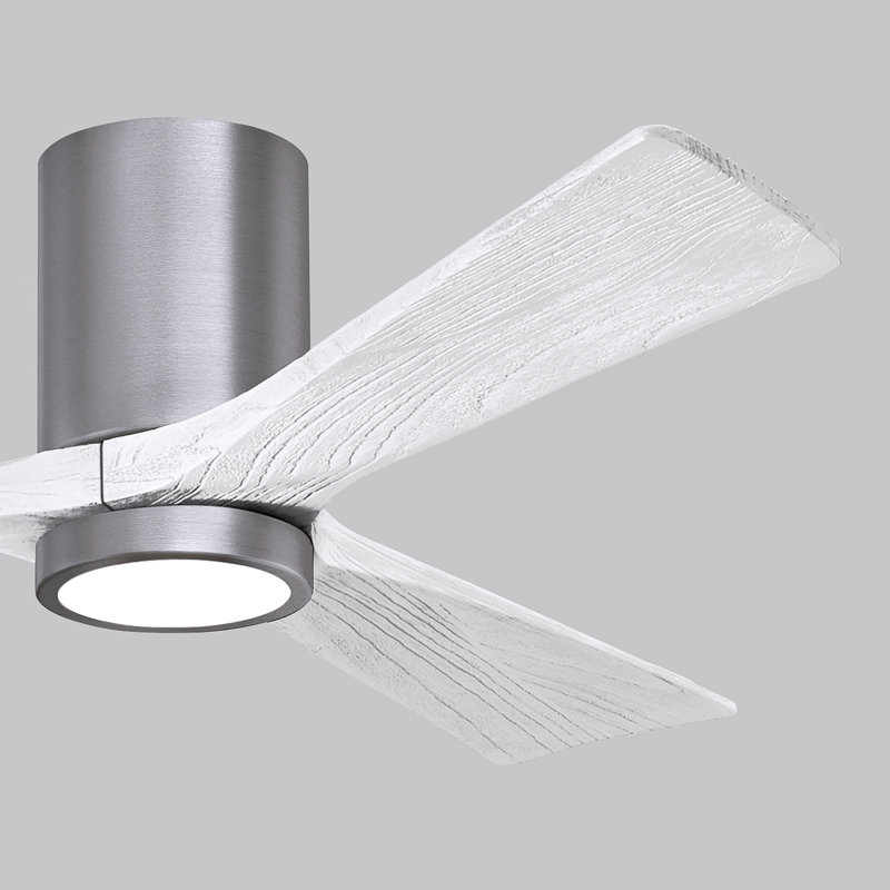 Irene LED Ceiling Fan, Brushed Pewter, 52", Matte White