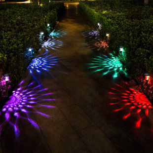 8 Pack Solar Pathway Lights Color Changing Outdoor, Waterproof Multi Color Landscape Lighting (Set of 8)