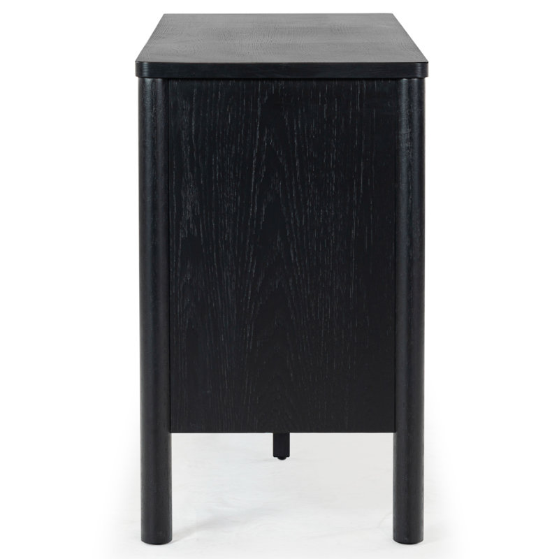 Kaplan Wood 3-Door Sideboard, Black