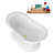 59" Streamline Soaking Acrylic Freestanding Bathtub, Bamboo Tray, Drain-103682491