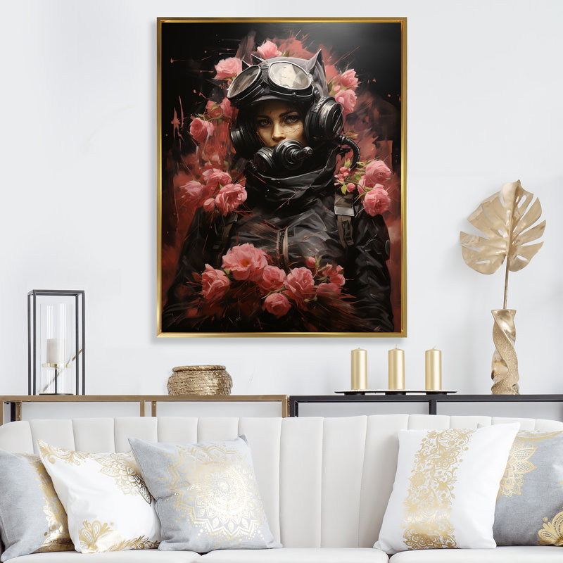Art sur toile Feline, H 40 po x l 30 po x P 1,5 po, Cadre flottant doré