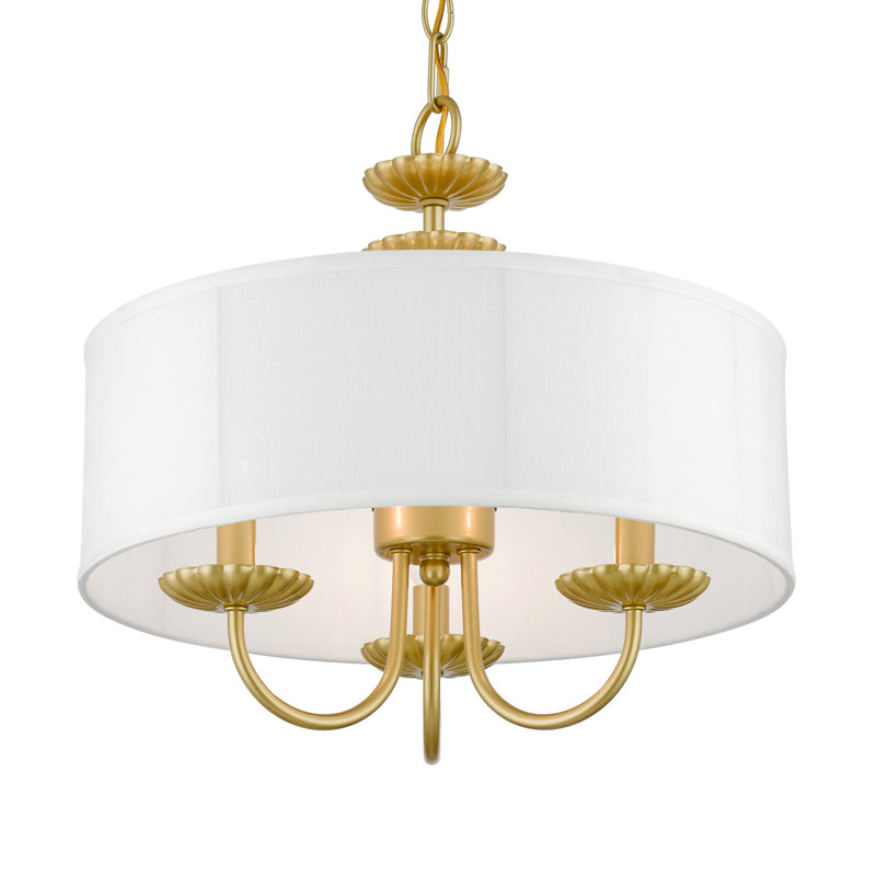 Lustre tambour à 3 lumières Lampert, Or doux