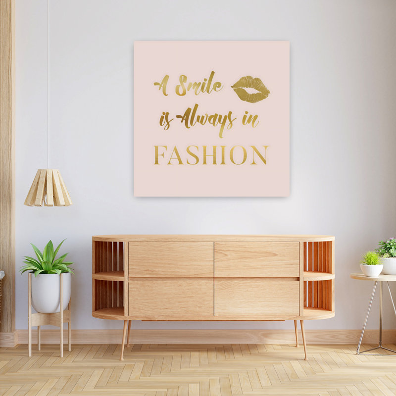 Art mural moderne élégant et minimaliste avec sourire, H 36 po x l 36 po