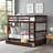 Space-Saving Twin Over Twin Solid Wood Bunk Bed Warm Brown With Side Ladder And Two Under-Bed Storage Drawers-129385652-129385649