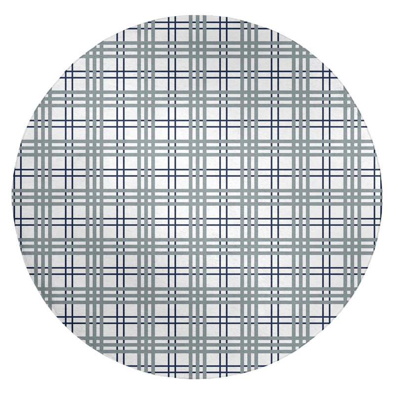 Plaid Indoor Rug, Round 5'