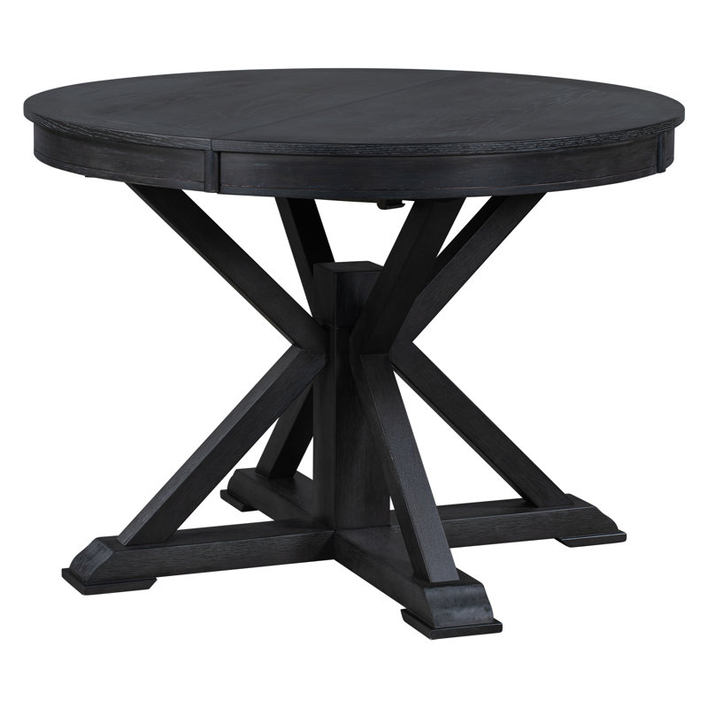 Table de salle à manger rétro avec rallonge fonctionnelle de 12 po pour salle à manger et salon, Espresso