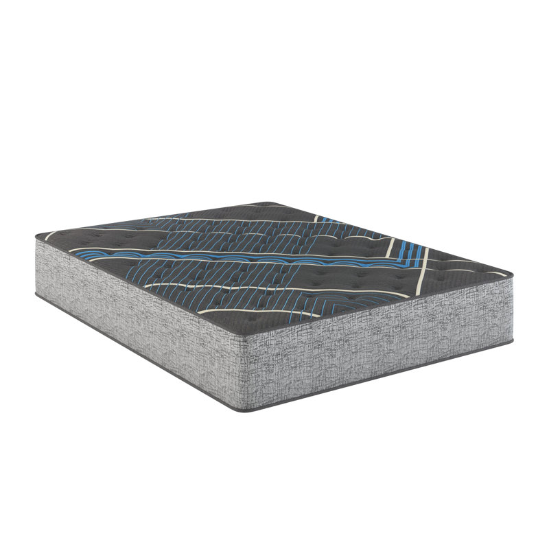 Matelas simple extra long 14 po avec refroidissement double, mousse pour bercer le corps, entretien de la forme, support de contournement de disque dur, ressorts enveloppés individuellement Marvelous Middle® 800, gris 360 ° + bleu, acier
