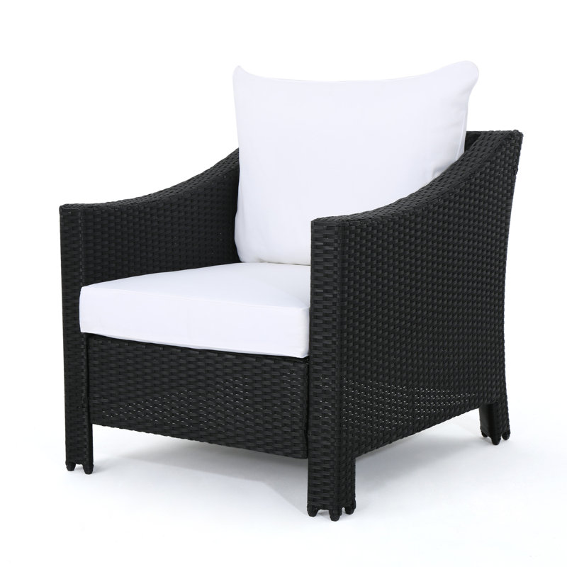 ANTIBES ARMCHAIR, White, Black