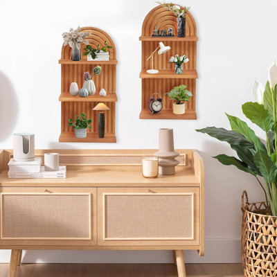 Tablettes murales flottantes bohémiennes, 2 pièces
