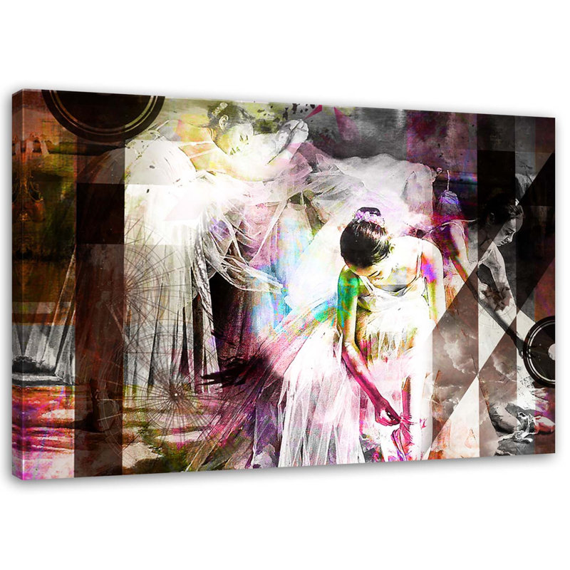Abstract Picture Of A Ballerina In A Dress - Wrapped Canvas Print, 80cm H x 120cm W