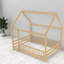 Lit de plancher en bois de pin robuste, structure de maison naturelle