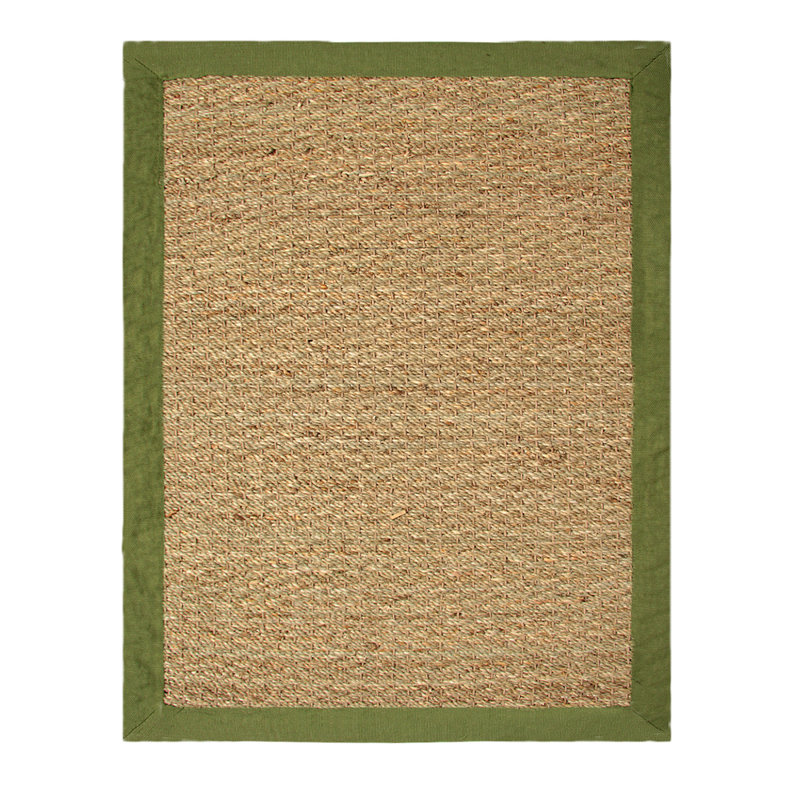 Tapis beige / sauge en coton Wininger, Rectangle 3 pi 4 po x 5 pi