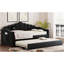 Lit de jour simple rembourré avec couchette, canapé-lit en velours avec ports de chargement USB, aucun sommier nécessaire, noir