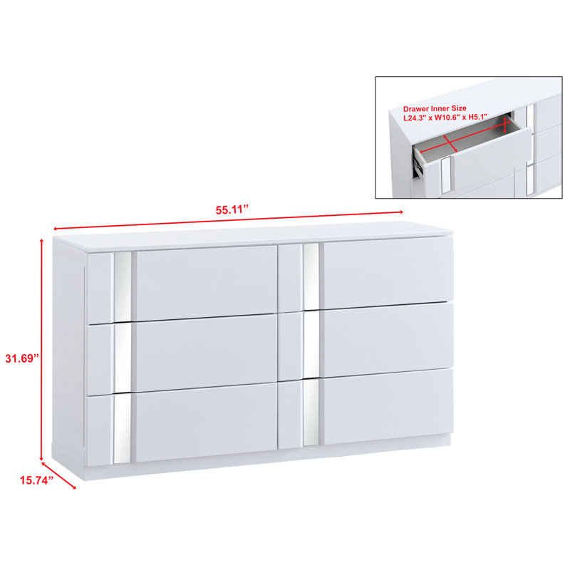Commode 6 tiroirs Angulus Modern