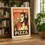Mamma Mia Pizza Retro - Wrapped Canvas-1956367267-1956367269