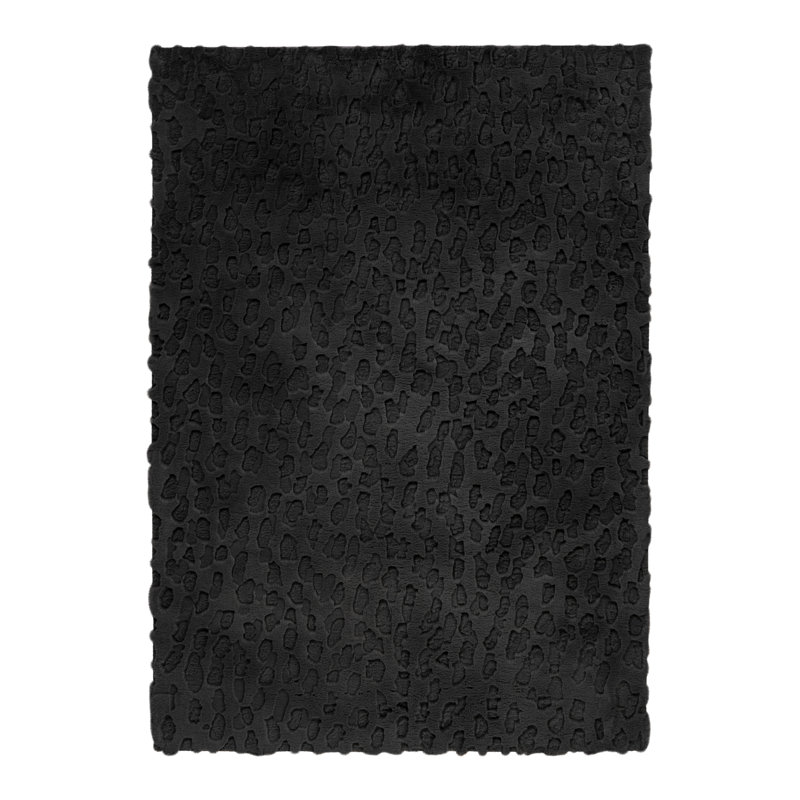 Montay Rectangle Hand Tufted Dhurrie Area Rug, Anthracite, Rectangular 40 x 60cm