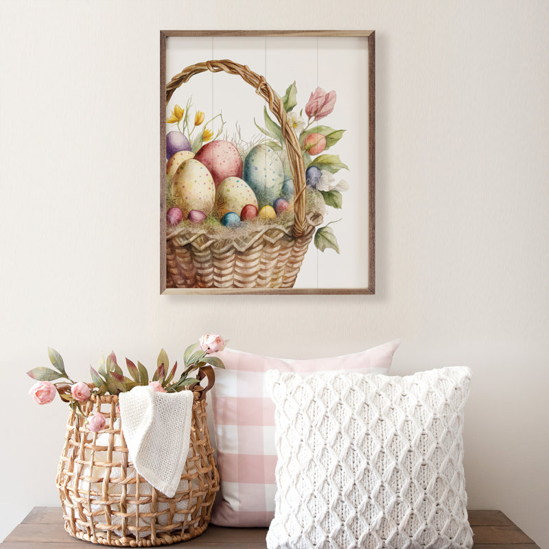 Panier à œufs de Pâques à gauche, H 40 po x l 32 po