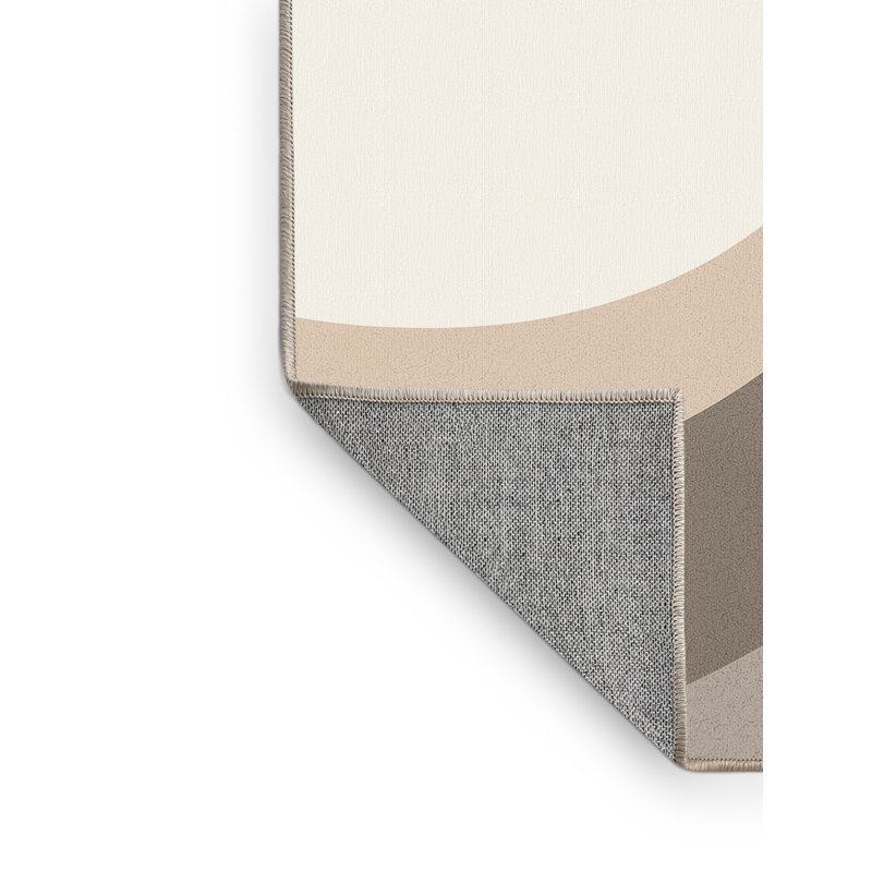 Machine Washable Carlstadt Minimalist Rug in Beige – Beige Binding, 5x7