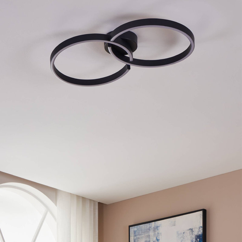Denean LED Flush Mount, Black