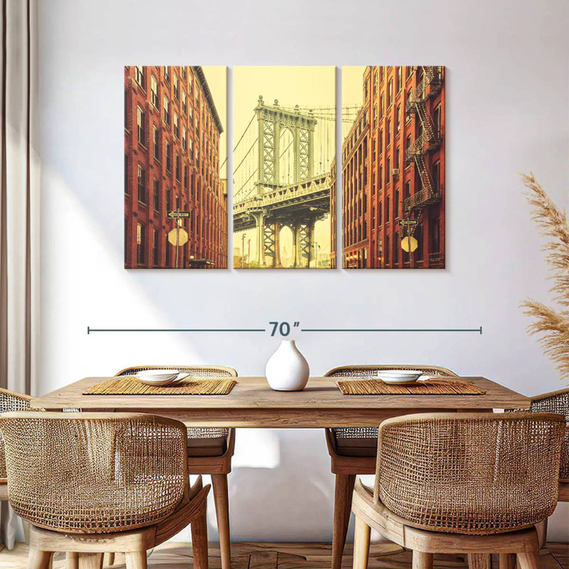 Sebbie Rertro Manhattan Bridge, 36" H x 57" W