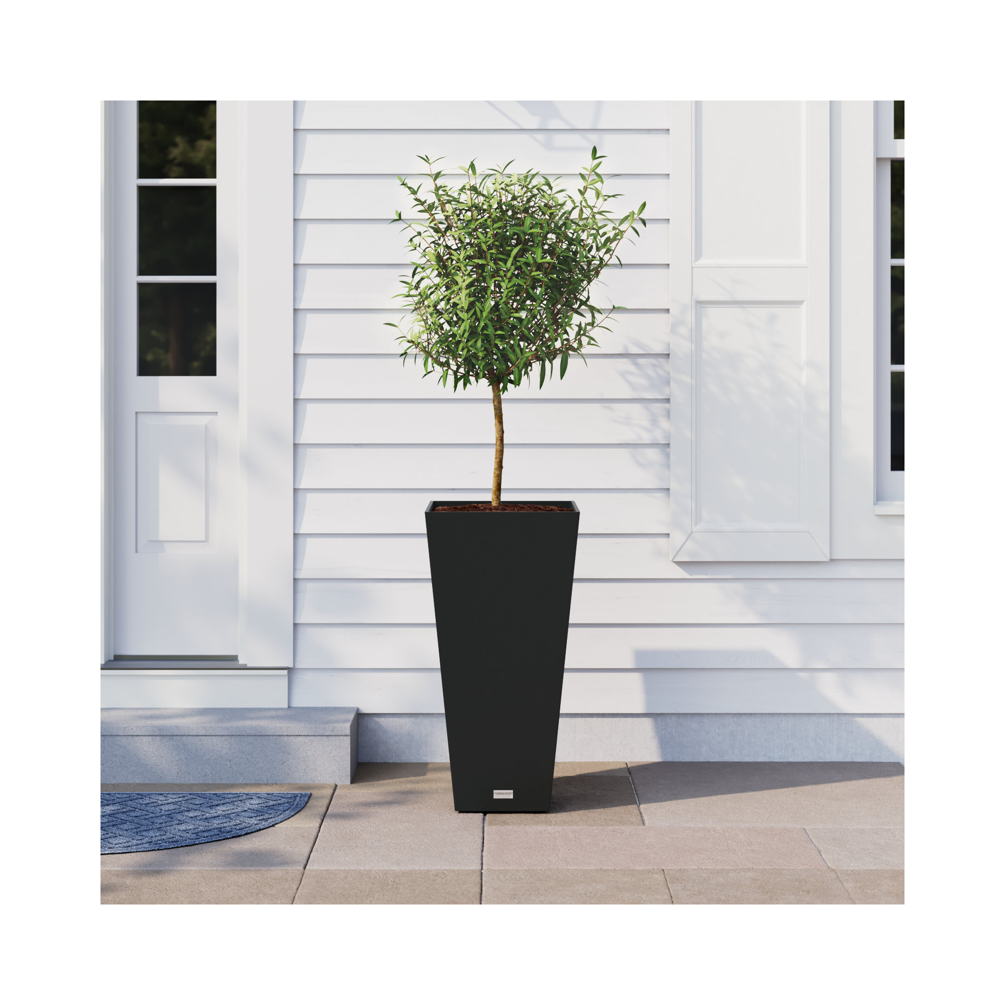 Pure Series Midland Planter, 2, 30" H x 15.25" W x 15.25" D, Black