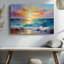 Toile, horizon doré, paysage marin, impression de l'océan impressionniste, art mural-106832505