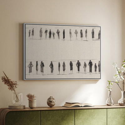 Croquis rétro - reproduction de cadre flottant sur toile