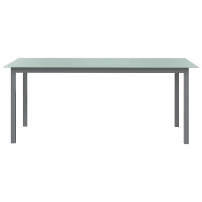 vidaXL Garden Table Light grey Aluminum 74.8 in x 35.4 in x 29.1 in by VidaXL