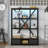 3-Shelf Metal Bookcase With Drawers For Home Office, Open Bookcase, Vintage Industrial Style Bookcase With LED