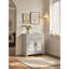 Buffet spacieux en gris, 2 portes en miroir, tablette réglable, de haute qualité, pour le salon et l'entrée avec rangement, accent creux en acrylique, support, multicolore-130040509