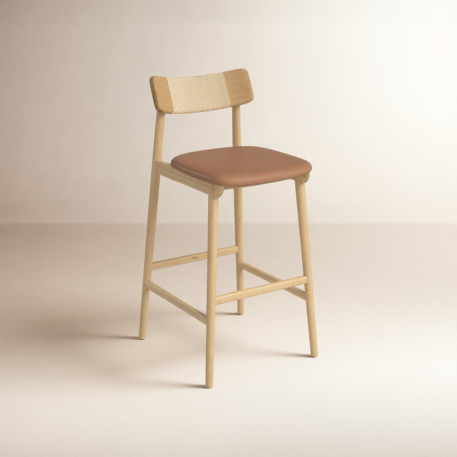Sakina Bar and Counter Stool, Natural, Bar Stool (31.5" Seat Height