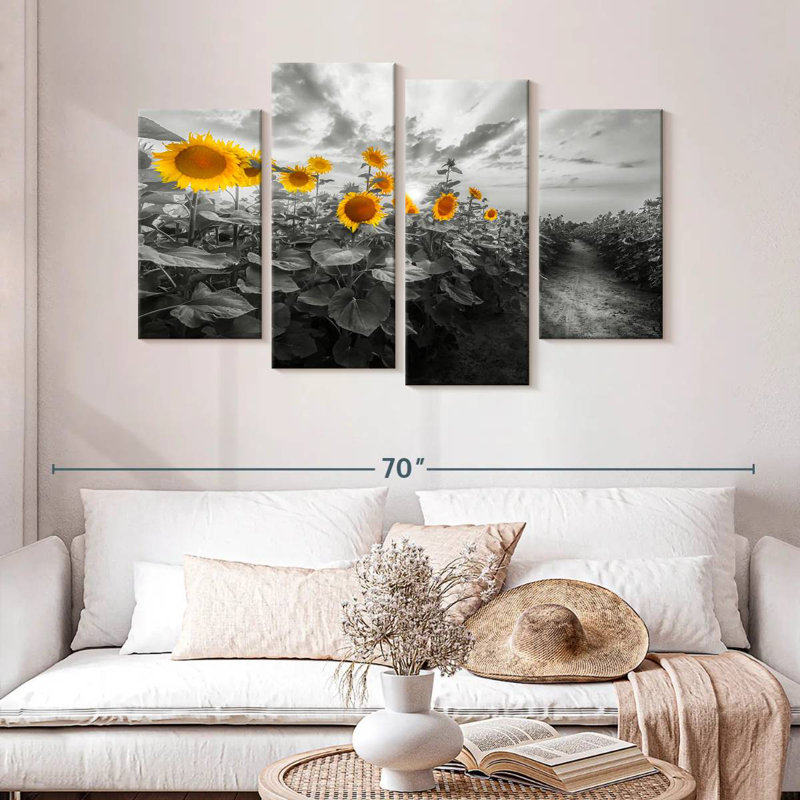 Alvord Path Through The Sunflower Field, 32" H x 52" W