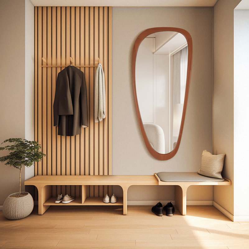 Miroir d'appoint Cotesfield, 48 po x 22 po, Noyer