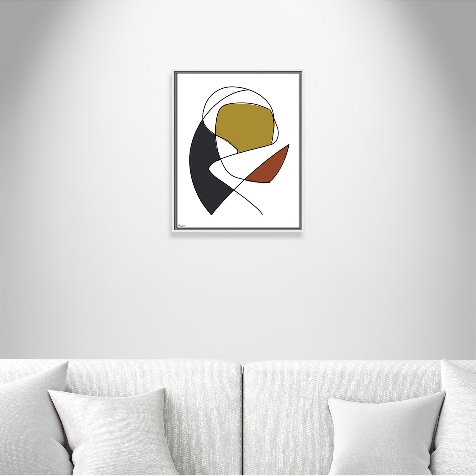 Paige "Abstract Tribeca 3" Print, 21.5" H x 17.5" W x 2" D, White