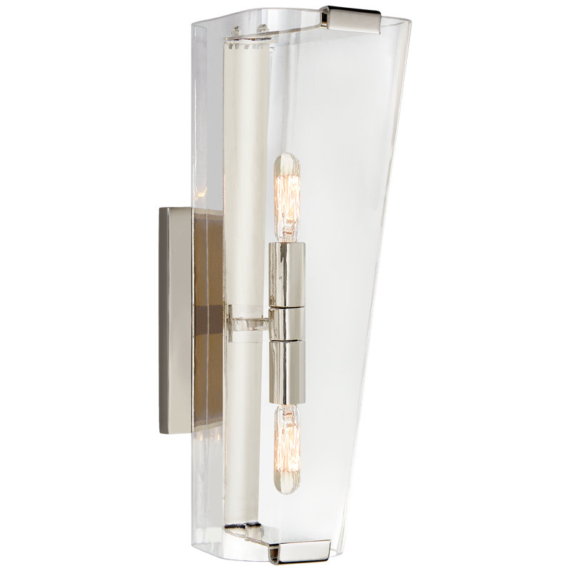 AERIN Alpine Single Sconce, Polished Nickel, Clear