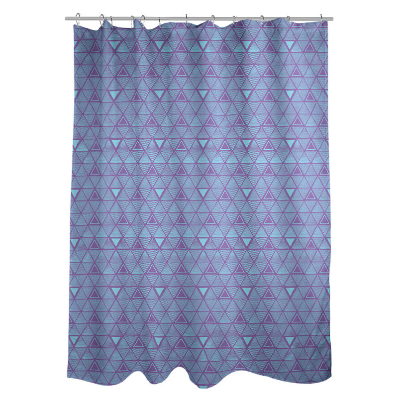 Rideau de douche simple à triangles à main classique Patricia Geoffrey, Mauve / bleu sarcelle