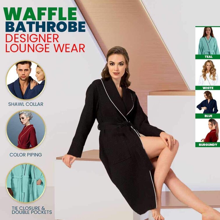 LOTUS LINEN Waffle Robes - Lightweight Cotton Spa Bathrobe & Reviews -  Wayfair Canada