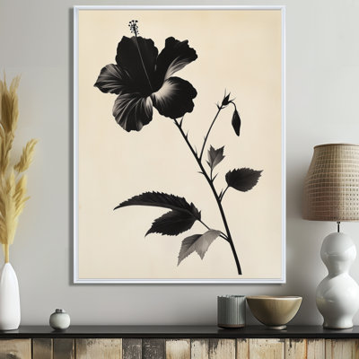 Onyx Hibiscus Bloom - Tropical Framed Canvas Wall Art