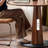 Walnut&Black Round Solid Wood Dining table-1000864895