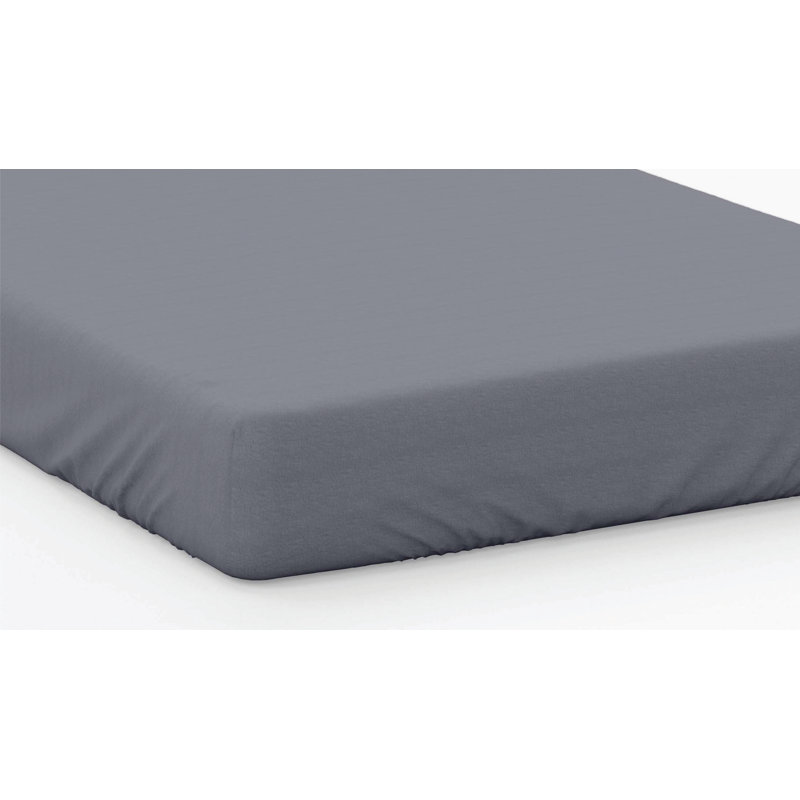 Plain Dye 200 TC Egyptian-Quality Cotton Egyptian Cotton Fitted Sheet, Slate, Single (3')