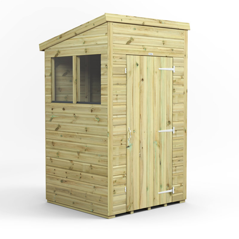 Powersheds 8 x 6ft Premium Pressure Treated Timber Pent Garden Shed