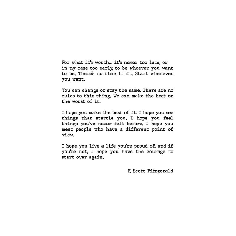 «For What It's Worth» par Scott Fitzgerald, impression d'art textuel, Pas de tapis, H 26 po x l 18 po x 1,5 po, Toile tendue