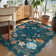 Floral Washable Rugs Non-Slip Soft Rugs for Living Room Bedroom Ultra-Thin Boho Accent Carpet