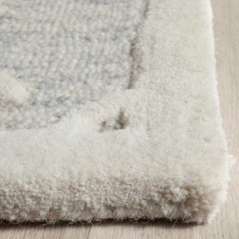 Hand Tufted Wool Geometric Rug, Rectangle 3' x 5'